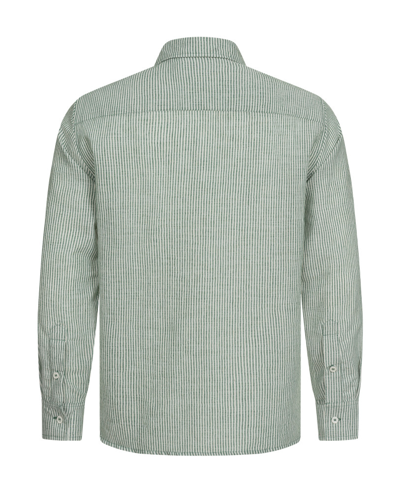 GREEN STRIPED LINEN SHIRT