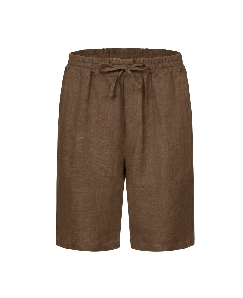 BROWN LINEN SHORTS