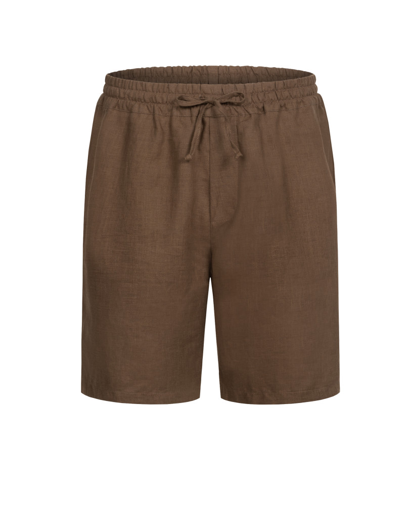BROWN LINEN SHORTS