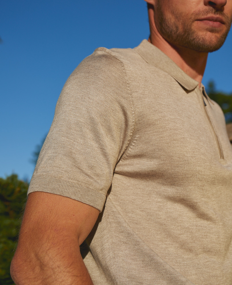 HALF ZIP BIEGE POLO