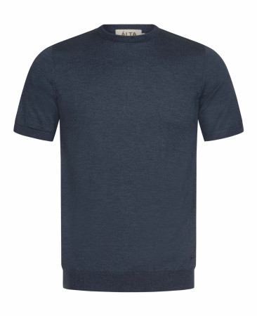 KNITTED DARK BLUE T-SHIRT