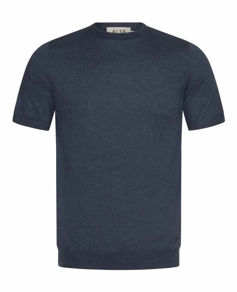 KNITTED DARK BLUE T-SHIRT
