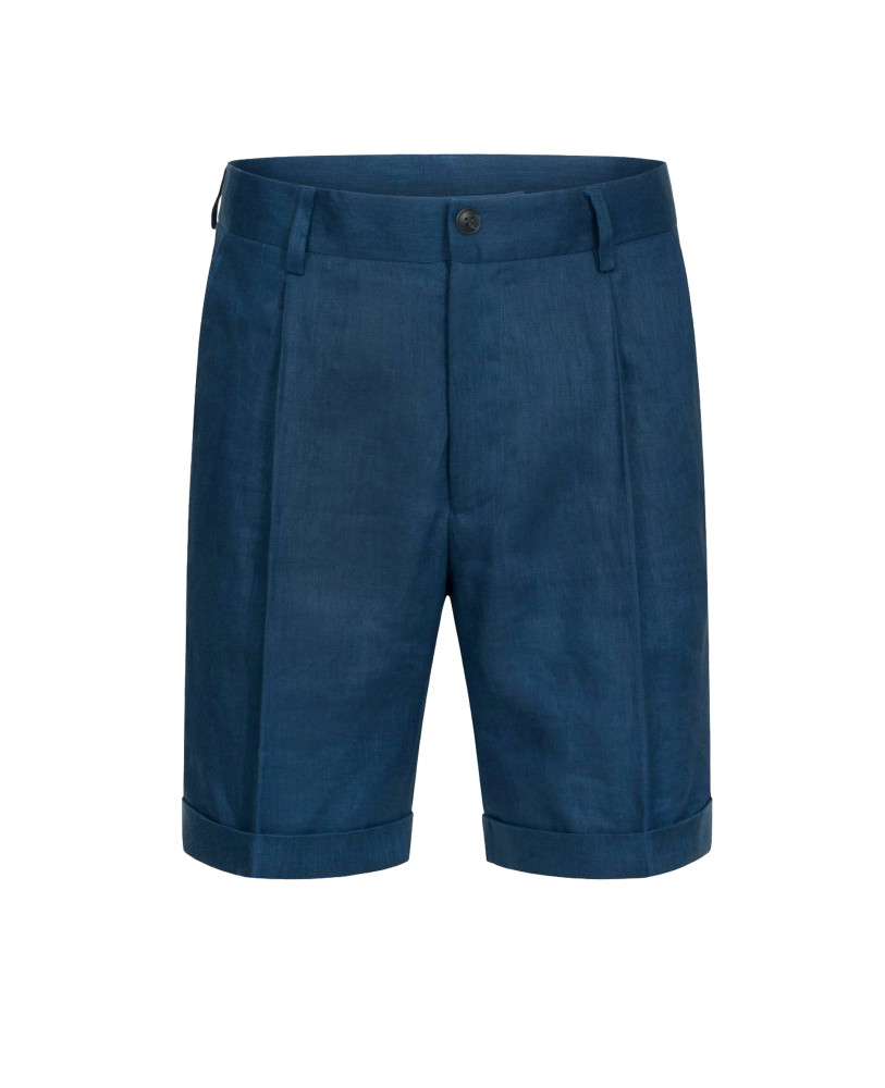 LINEN SHORTS DARK BLUE