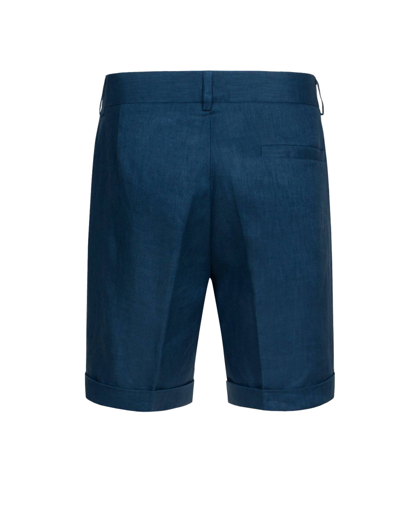 LINEN SHORTS DARK BLUE