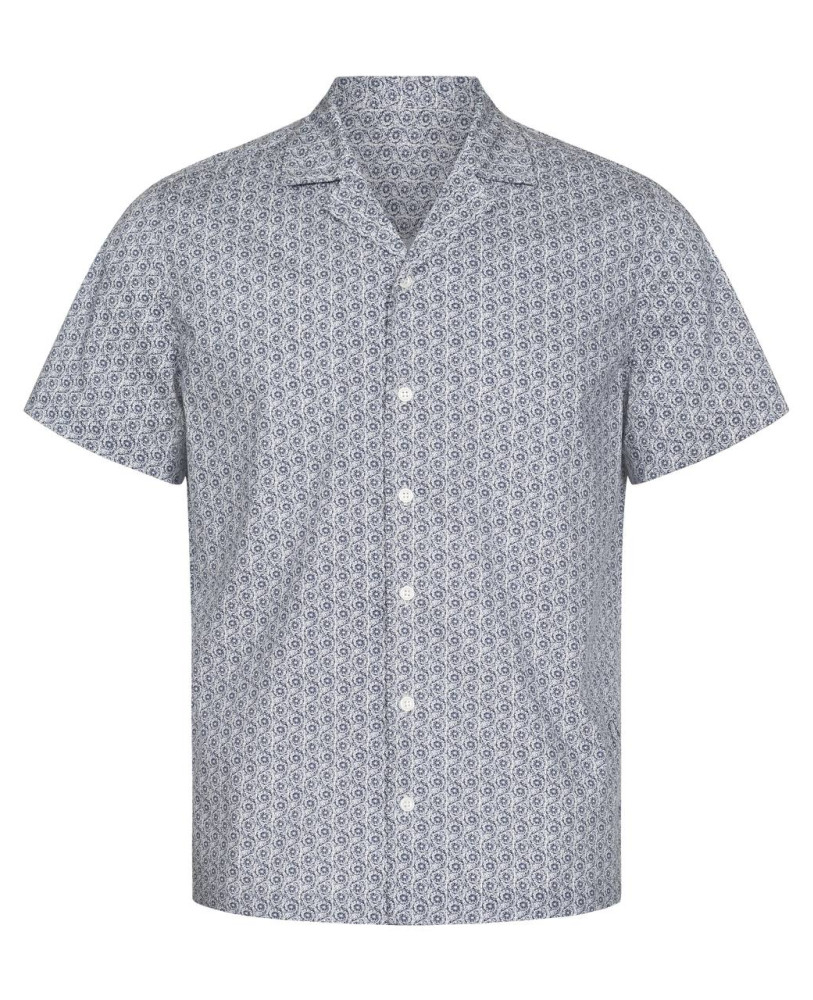 PRINTED COTTON SHIRT WITH SHORT SLEEVE