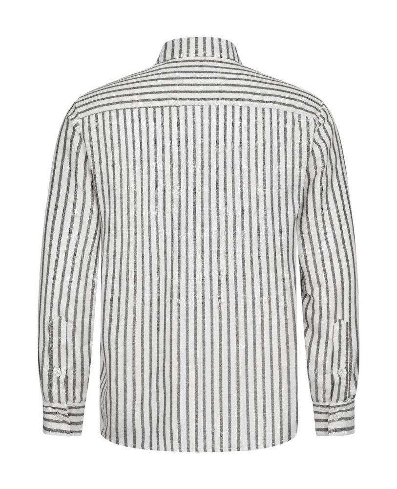 STRIPED POLISHED LINEN SHIRT