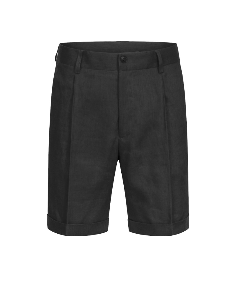 LINEN SHORTS BLACK