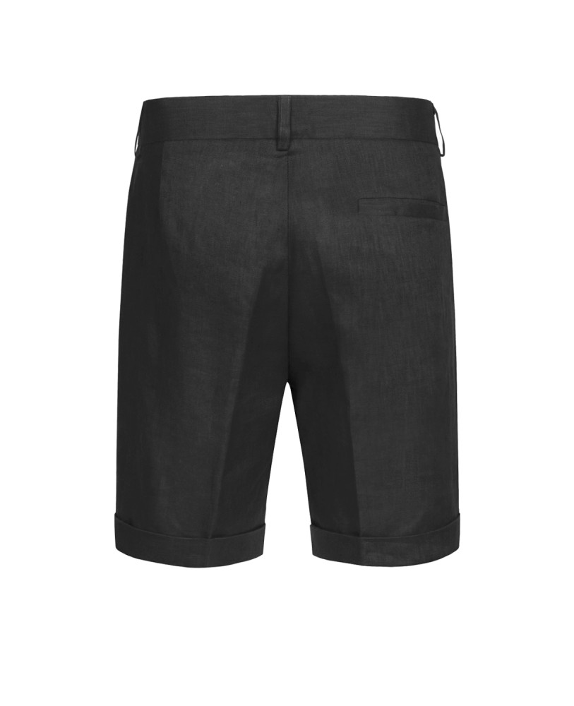 LINEN SHORTS BLACK
