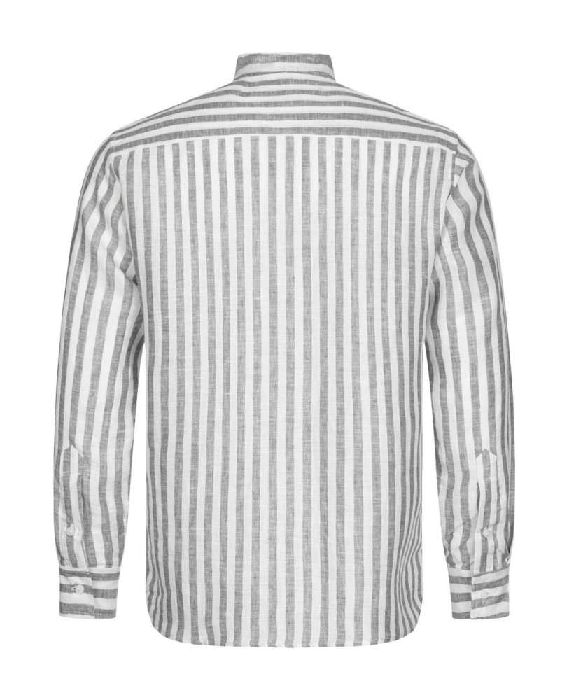 GREY STRIPED LINEN SHIRT