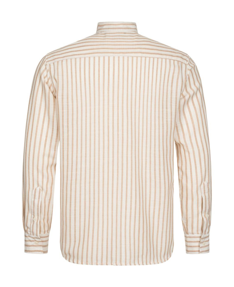BEIGE STRIPED LINEN SHIRT