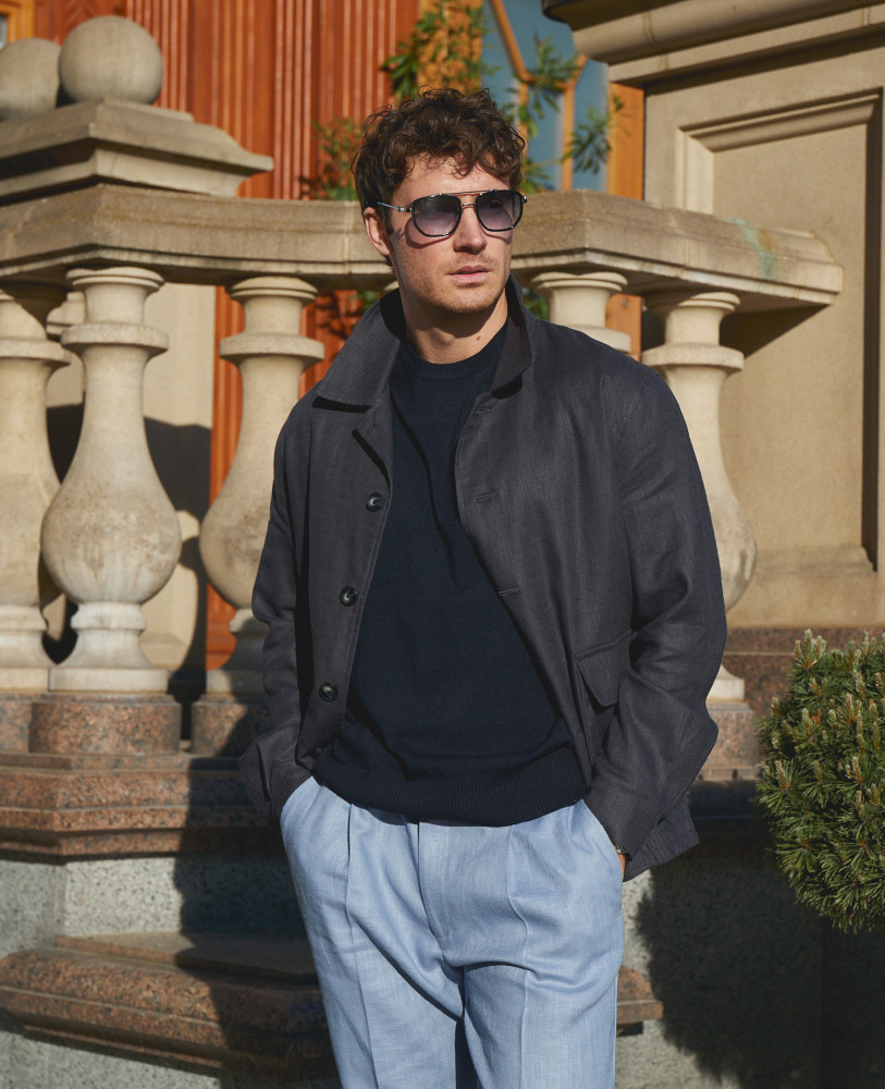 GRAPHITE LINEN JACKET SANTORINI