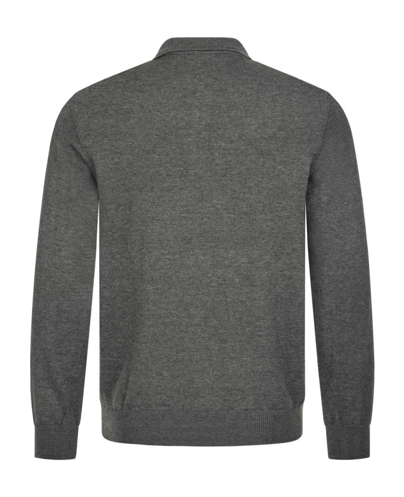 KNITTED HALF-ZIP POLO GREY