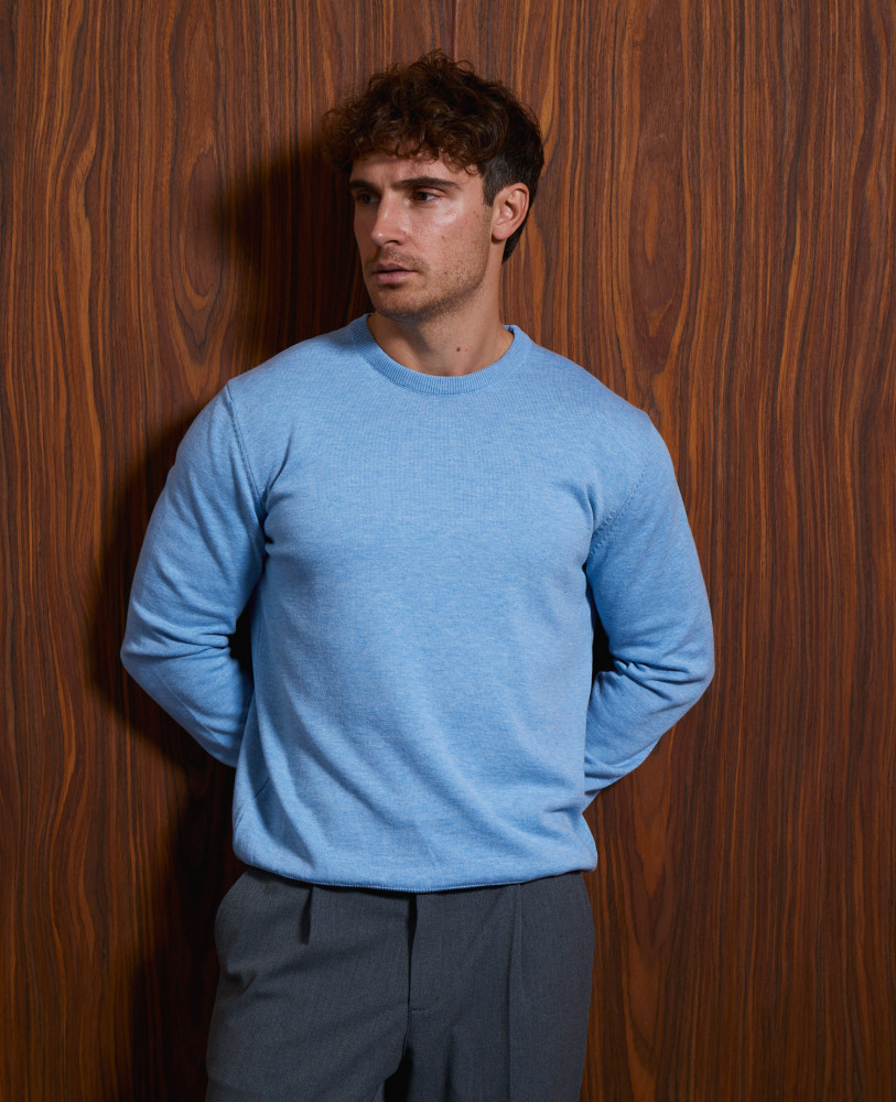 BLUE CREW NECK JUMPER