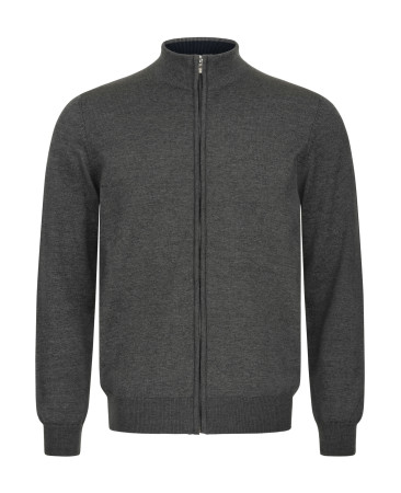 CARDIGAN WITH ZIPPER GREY