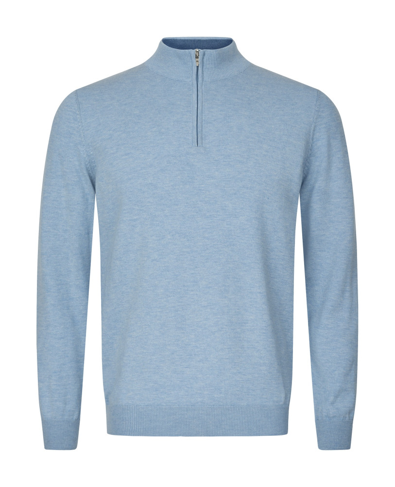 BLUE NECK ZIP-UP JUMPER