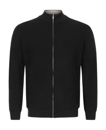 BLACK CROPPED KNIT CARDIGAN