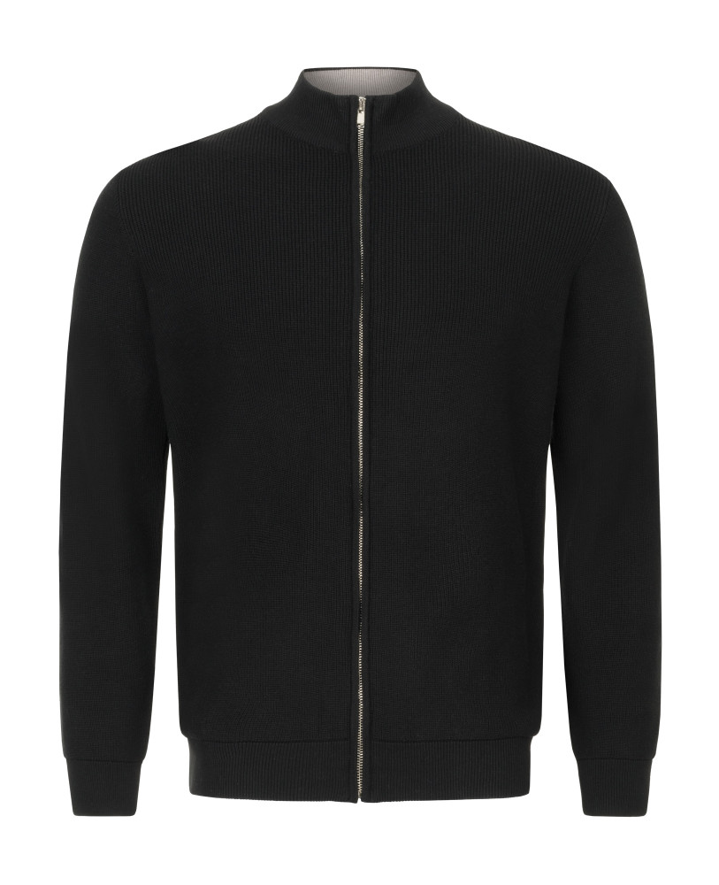 BLACK CROPPED KNIT CARDIGAN