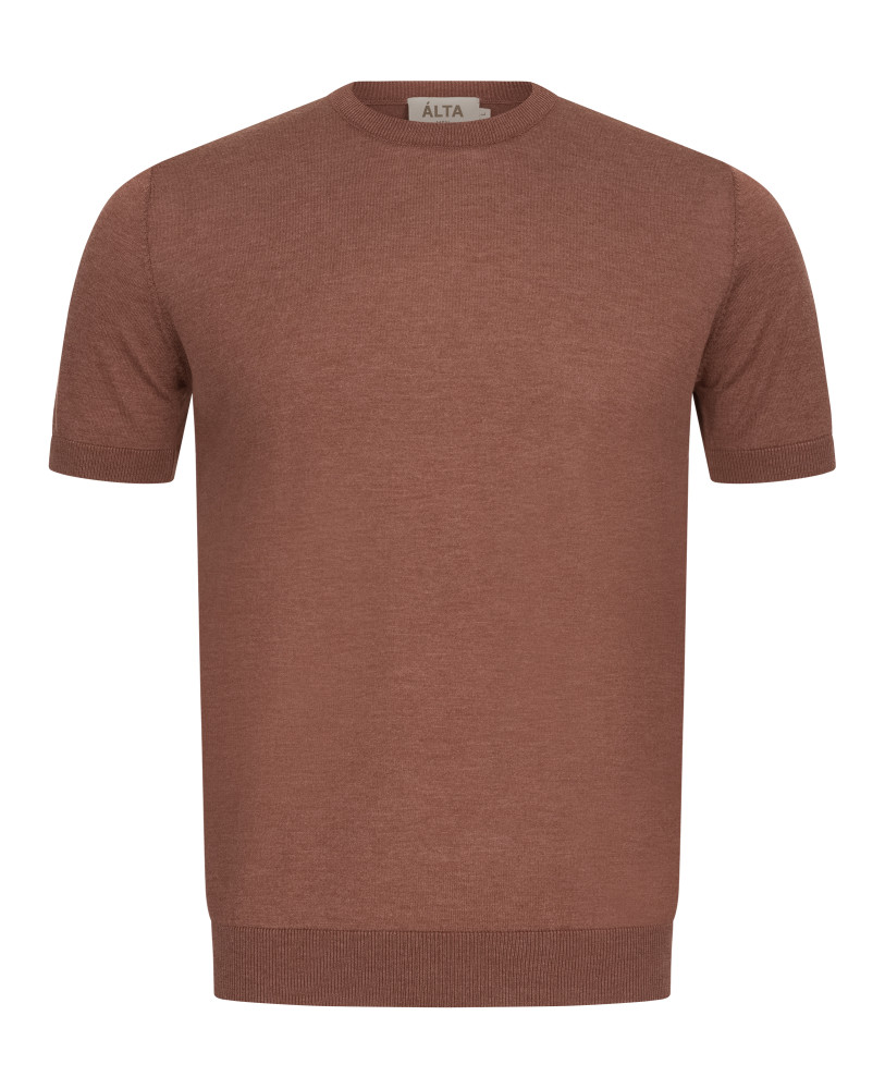 KNITTED TERRACOTTA T-SHIRT