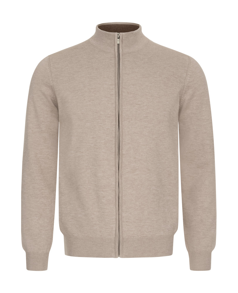 CARDIGAN WITH ZIPPER BEIGE