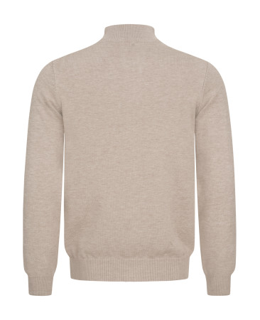 CARDIGAN WITH ZIPPER BEIGE