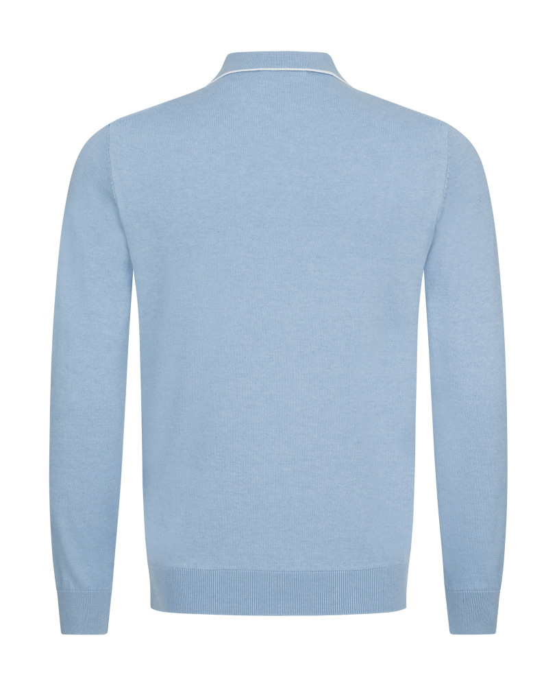 KNITTED HALF-ZIP POLO BLUE