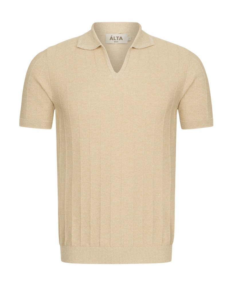 KNITTED POLO SANTORINI BEIGE 