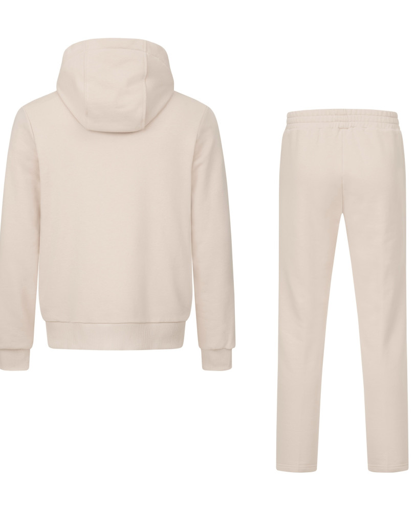 BEIGE CASUAL SUIT WITH HOOD