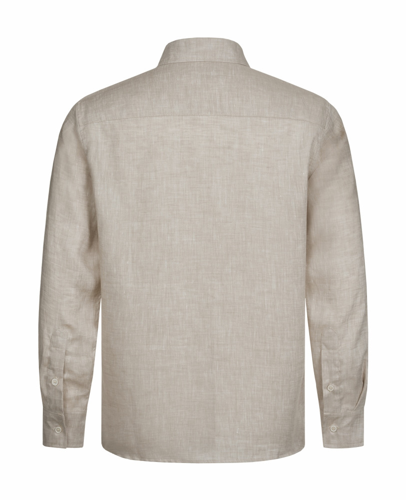 BEIGE MELANGE LINEN SHIRT