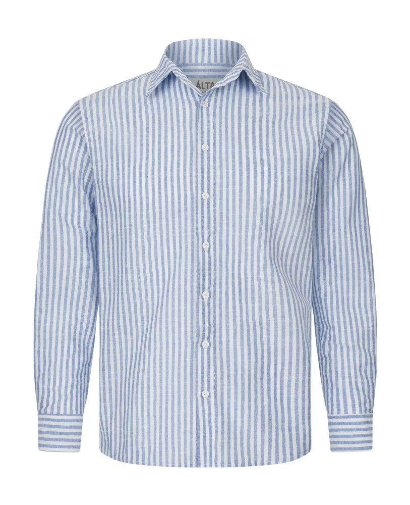 LINEN SHIRT WITH BLUE STRIPES