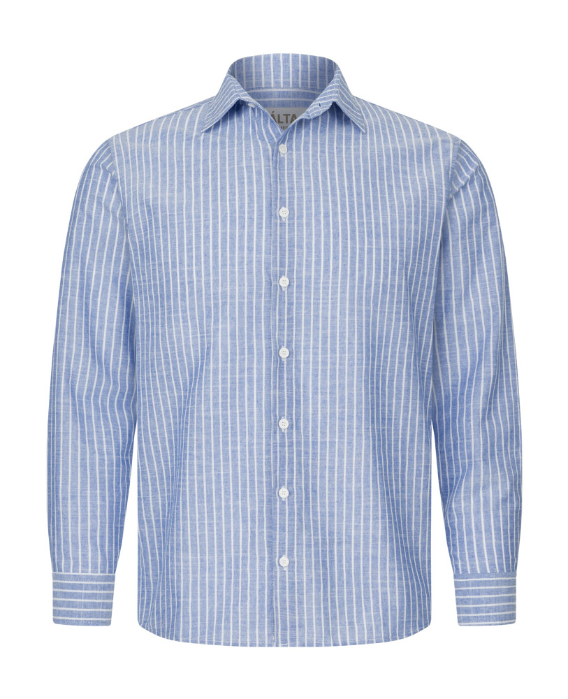  LINEN SHIRT WITH BLUE STRIPES