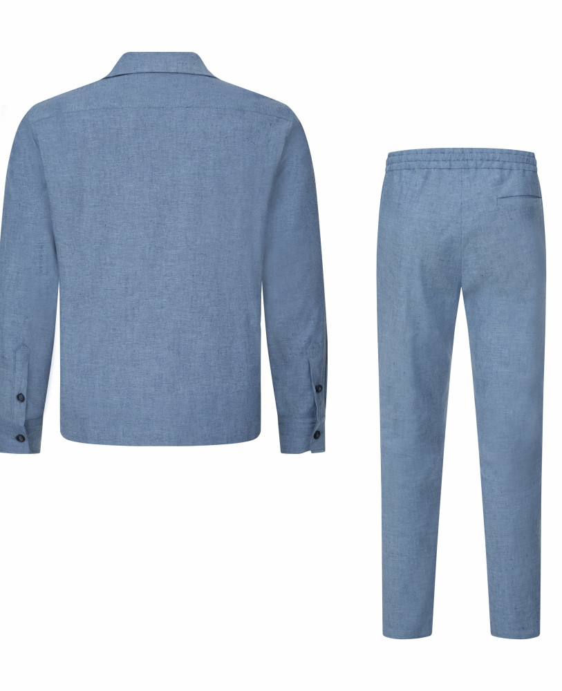 DENIM COLOR LINEN SUIT