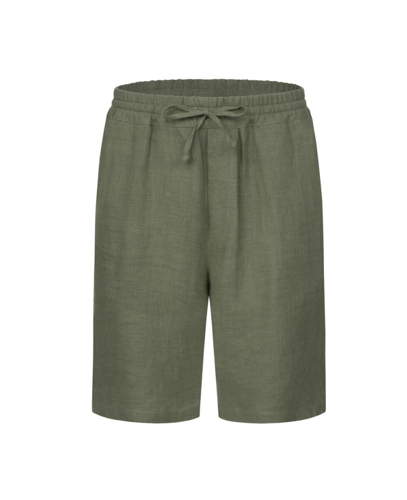 KHAKI LINEN SHORTS