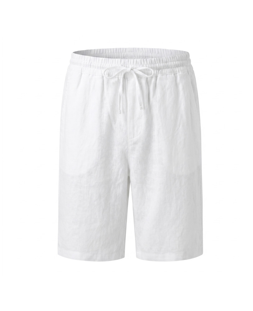 White linen shorts
