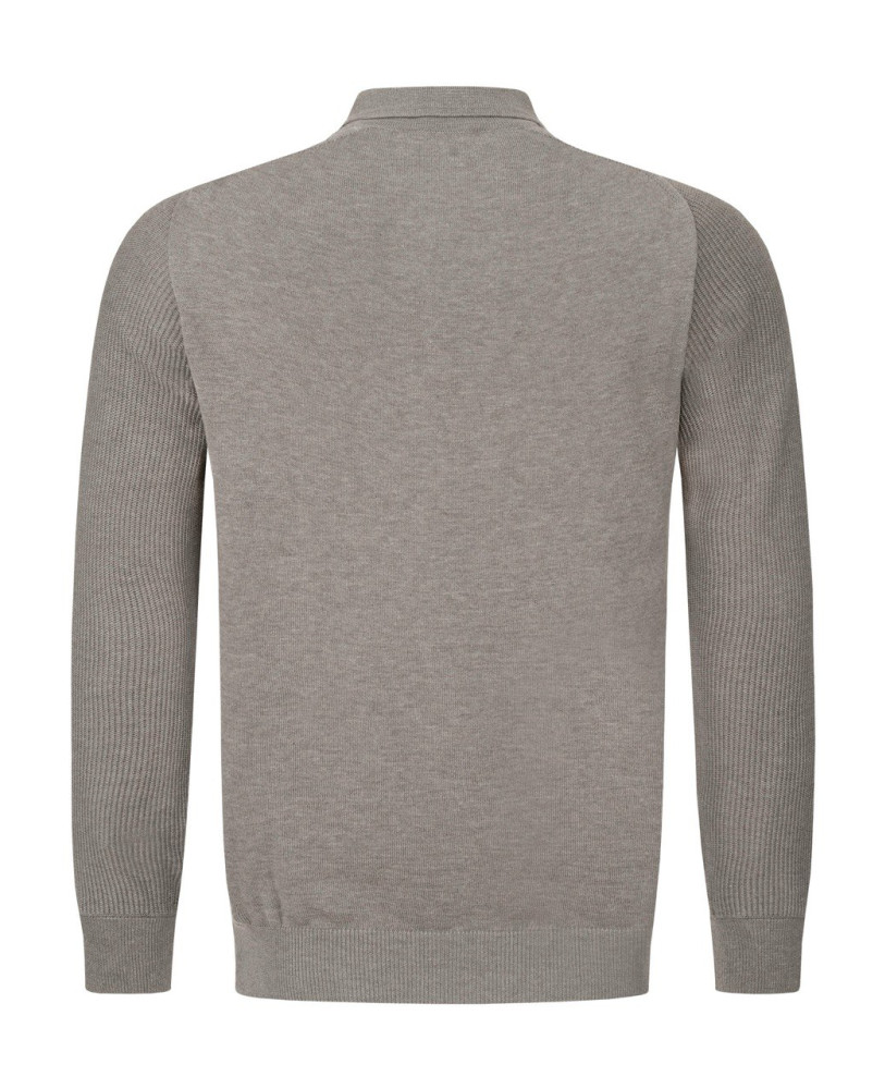 KNITTED POLO WITH BUTTONS ASHEN