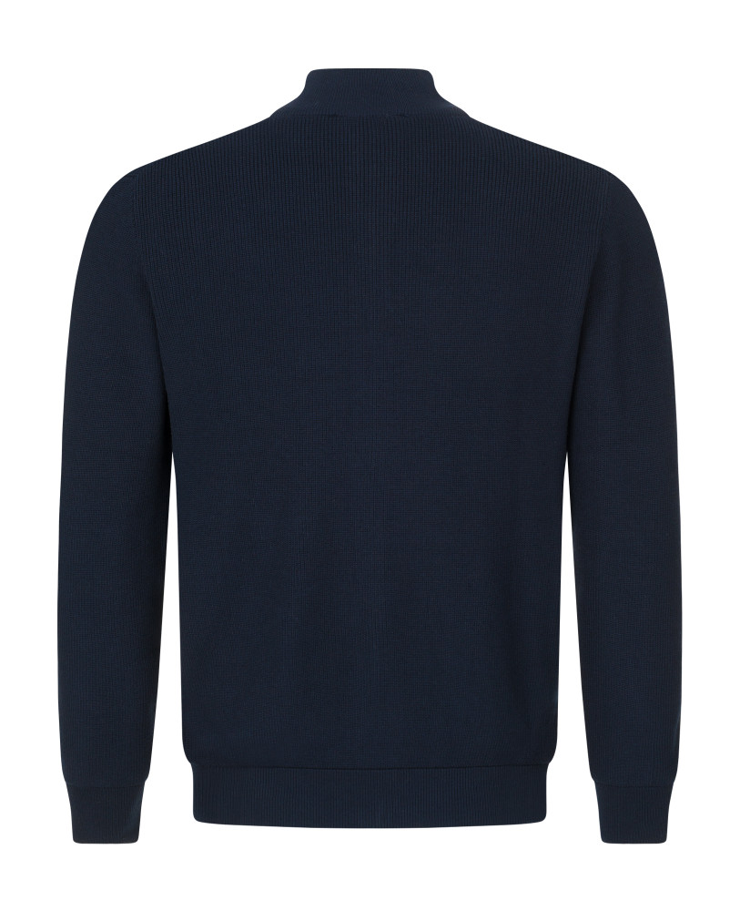 NAVY BLUE CROPPED KNIT CARDIGAN