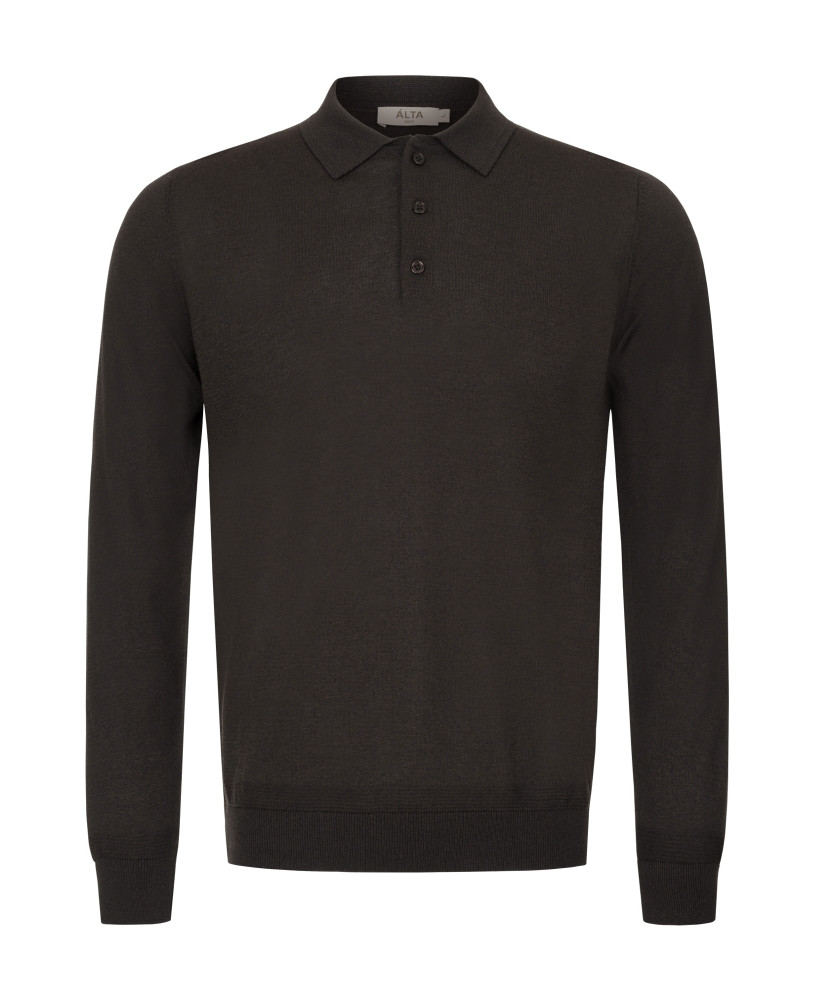 BROWN SILK POLO