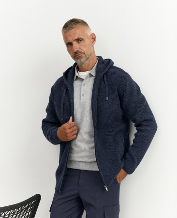 WOOL CARDIGAN NAVY BLUE