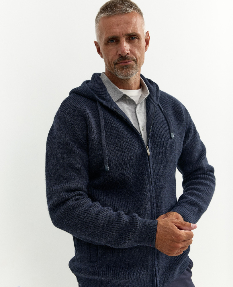 WOOL CARDIGAN NAVY BLUE