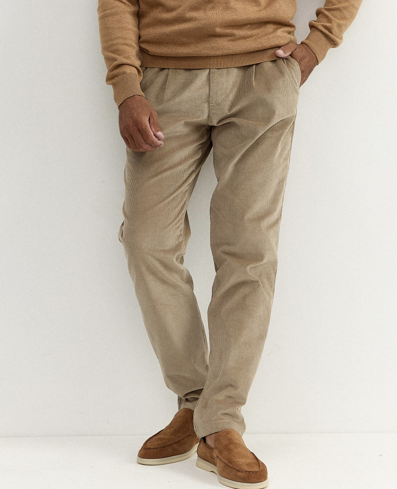 SAND CORDUROY TROUSERS