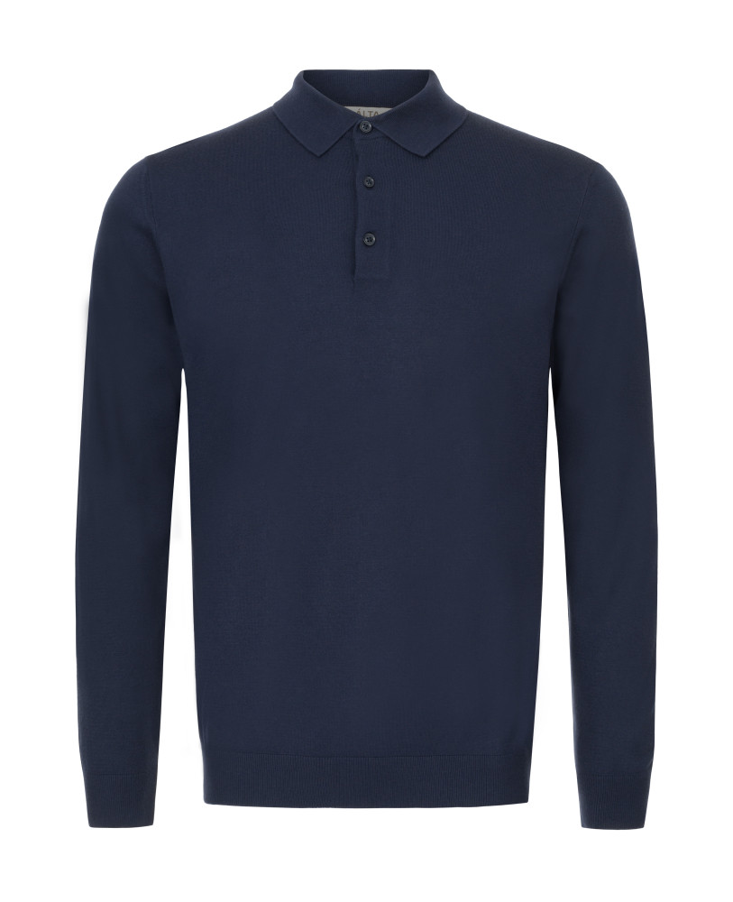 CASHMERE POLO NAVY BLUE