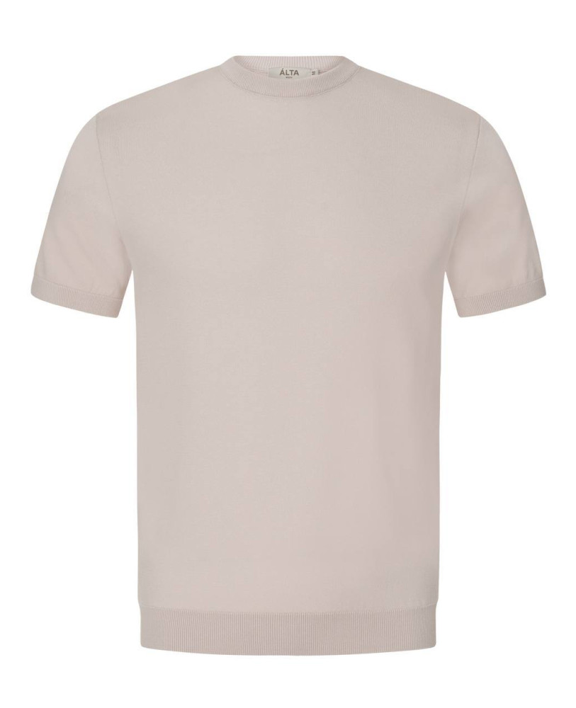 KNITTED SILK T-SHIRT BEIGE