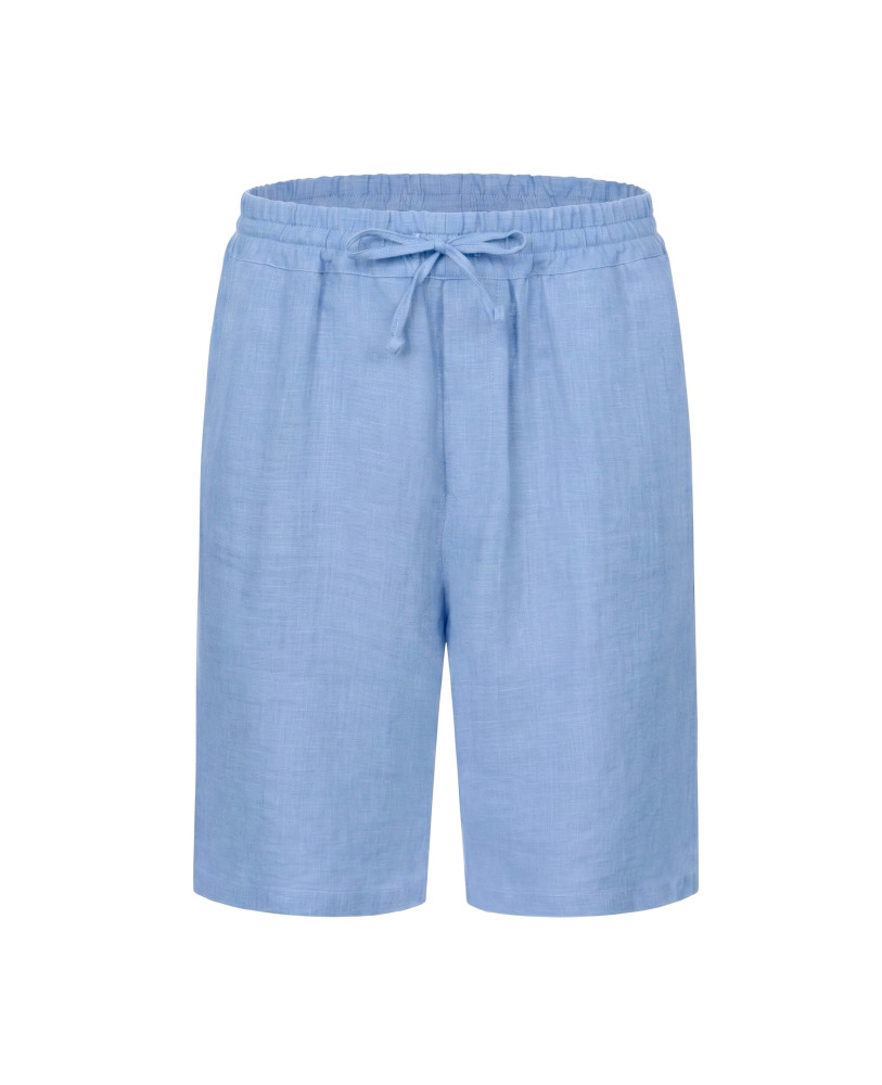 BLUE LINEN SHORTS