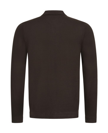 KNITTED CARDIGAN MADE OF BROWN MERINO WOOL