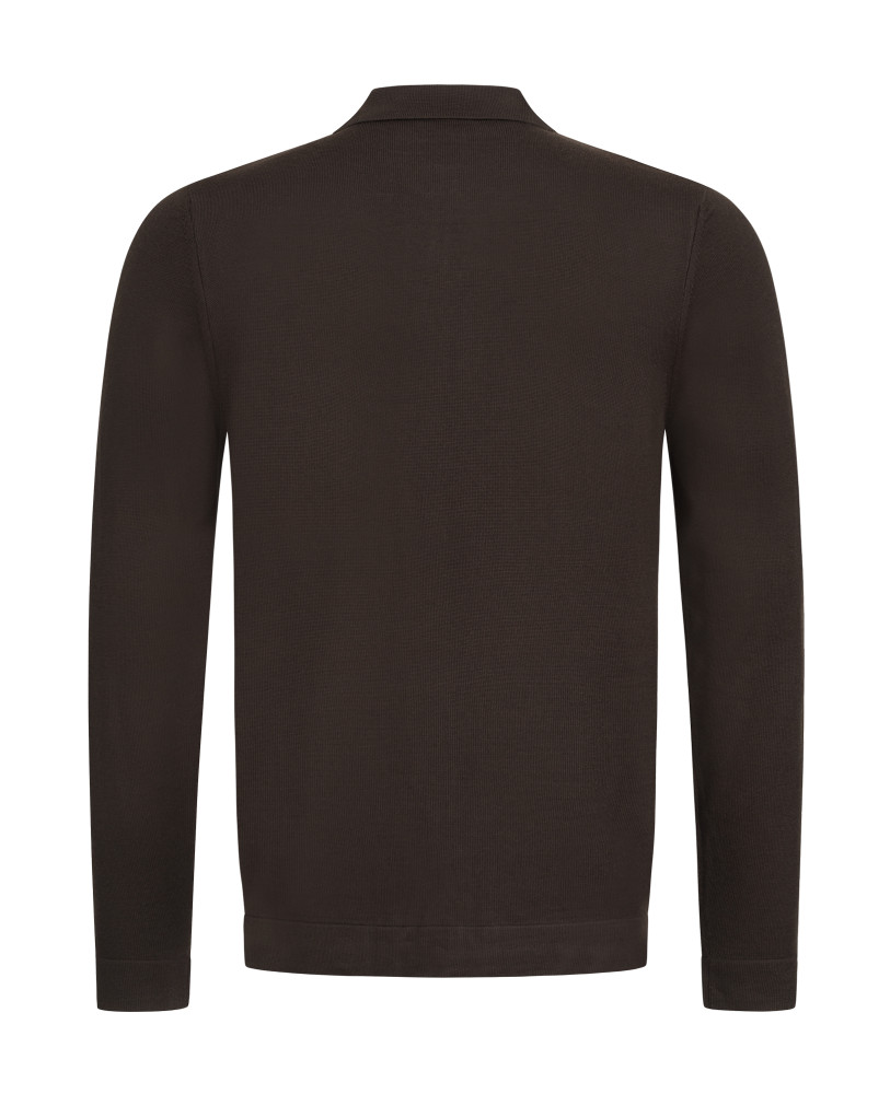 KNITTED CARDIGAN MADE OF BROWN MERINO WOOL