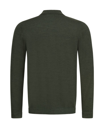 KNITTED KHAKI MERINO WOOLLEN CARDIGAN