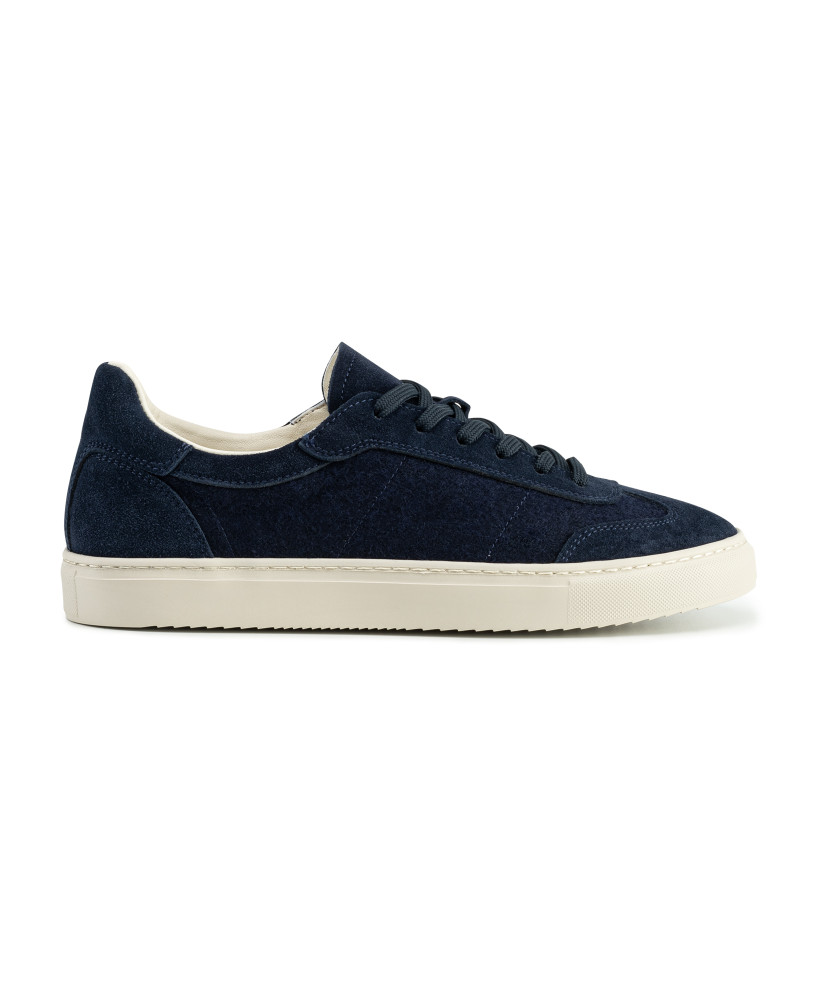 DARK BLUE SUEDE-WOOL SNEAKERS