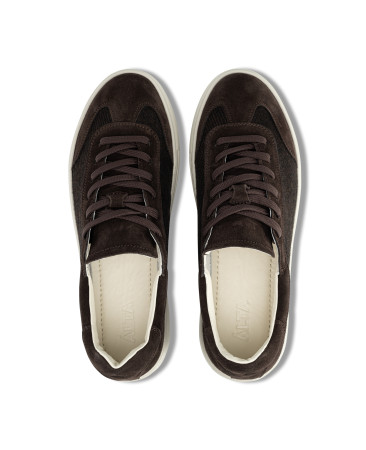 BROWN SUEDE-WOOL SNEAKERS