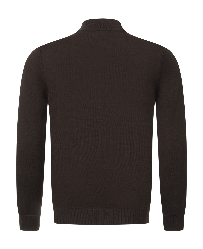 BROWN ZIP-UP SWEATER