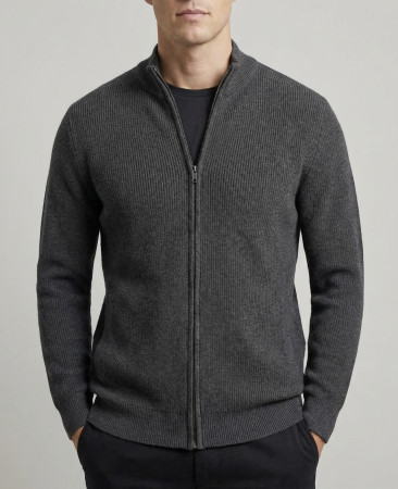 CHUNKY KNIT GRAPHITE CARDIGAN