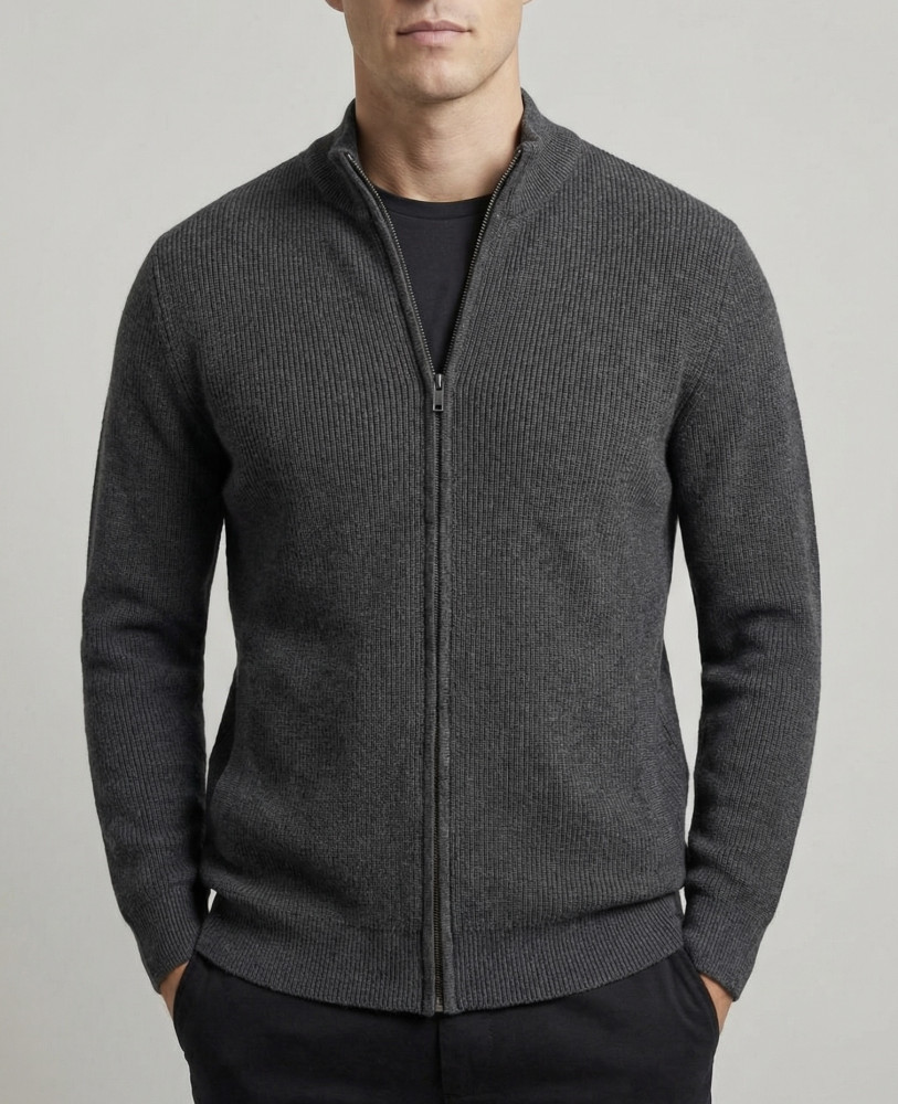 CHUNKY KNIT GRAPHITE CARDIGAN